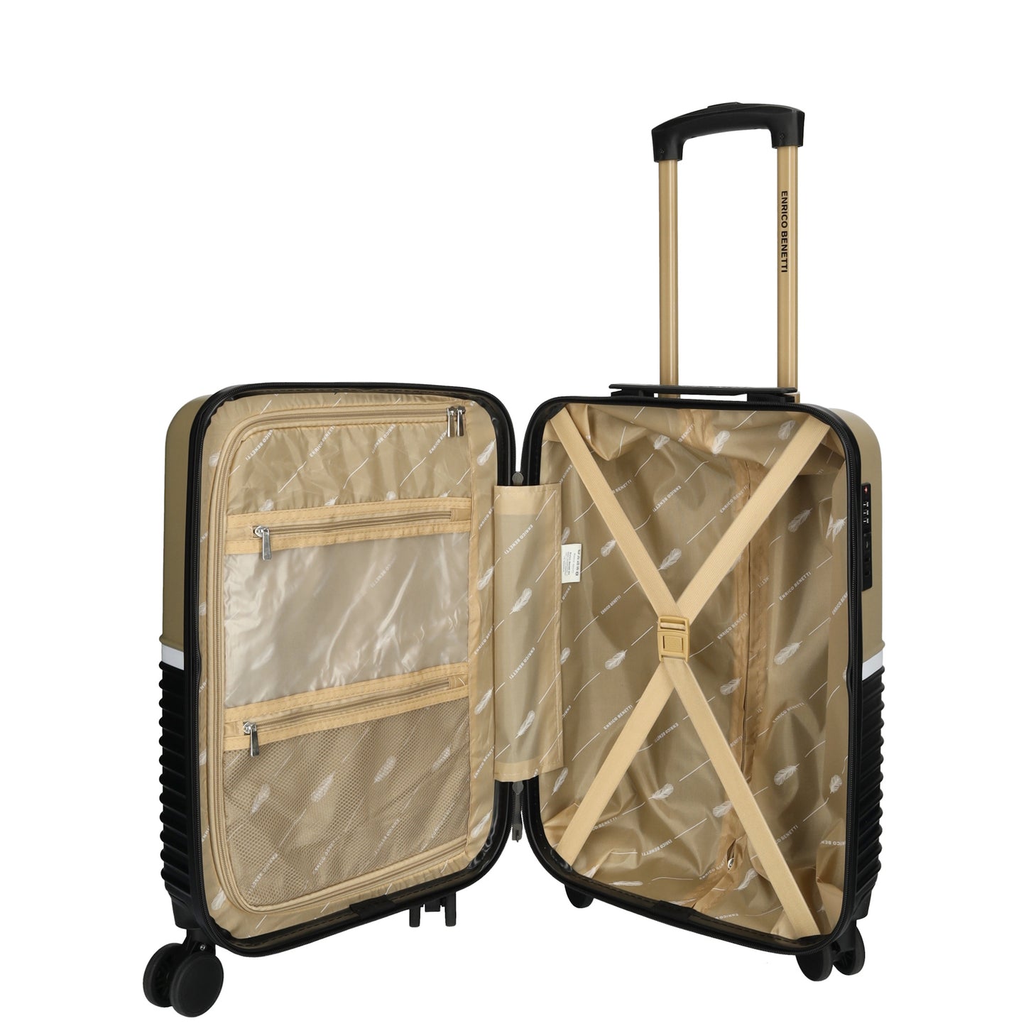 Enrico Benetti - Princetown Handbagage (Zwart-Camel) | 55x35x20cm