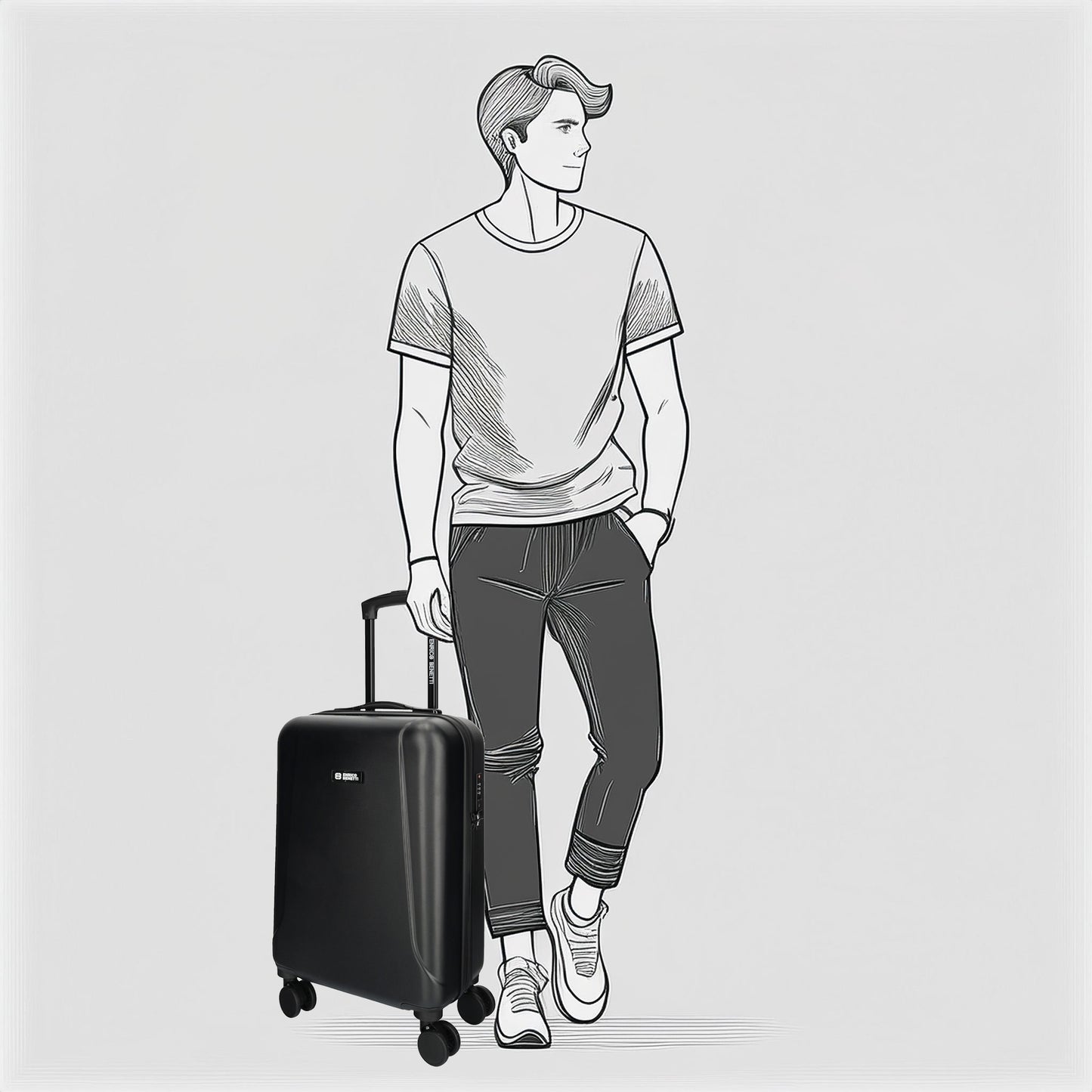 Enrico Benetti - Edmonton Handbagage (Zwart) | 55x35x20cm