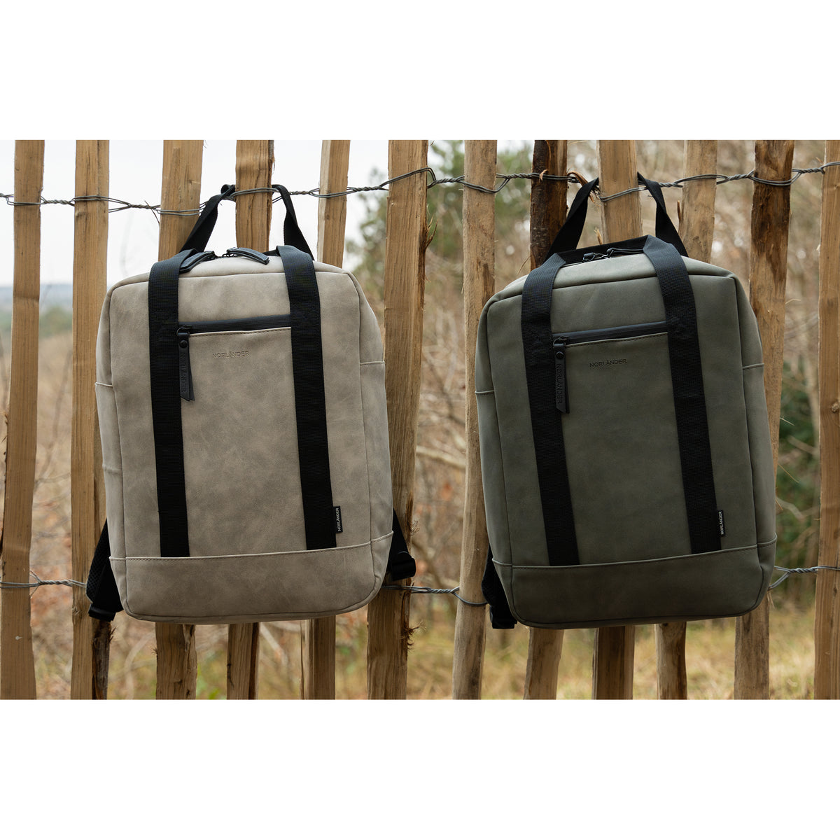 Norländer - Nubuck Rugzak (Groen) | 40x31x18cm (14 inch)