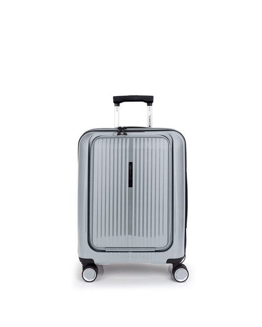 Gabol - Brooklyn Handbagage Met Laptopvak (Zilver) | 55x40x22/25cm