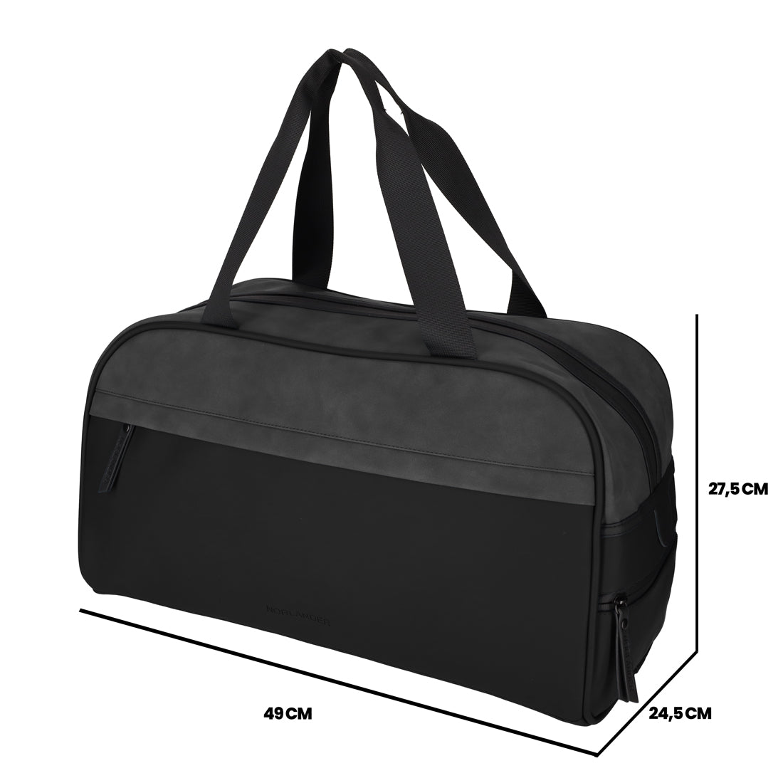 Norländer - Napolitana Duffel Bag (Zwart) | 49x25x28cm