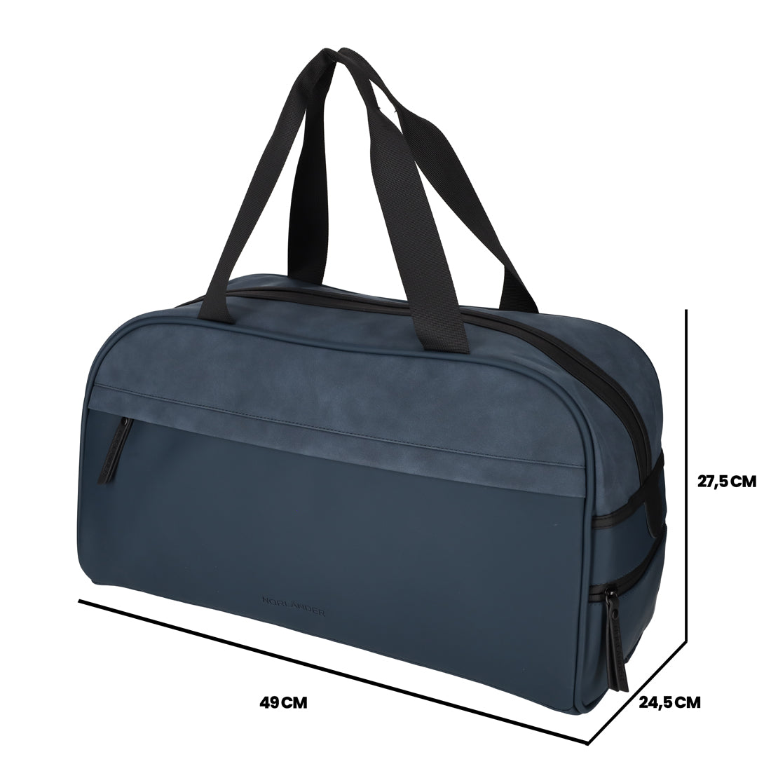 Norländer - PU Retro Sporttas Napolitana (Blauw) |  49x27,5x24,5cm