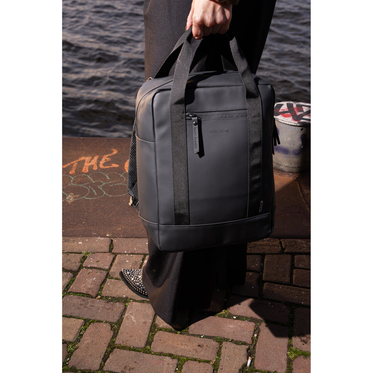 Norländer - Dull PU Rugzak Eco Lining (Zwart) | 40x30x13cm