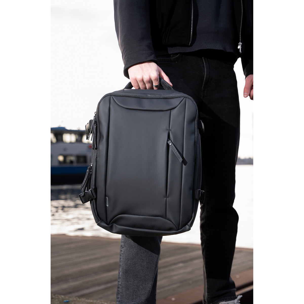 Norländer - Dull PU Underseater Rugzak (Zwart) | 40x30x20cm (15,6 inch)