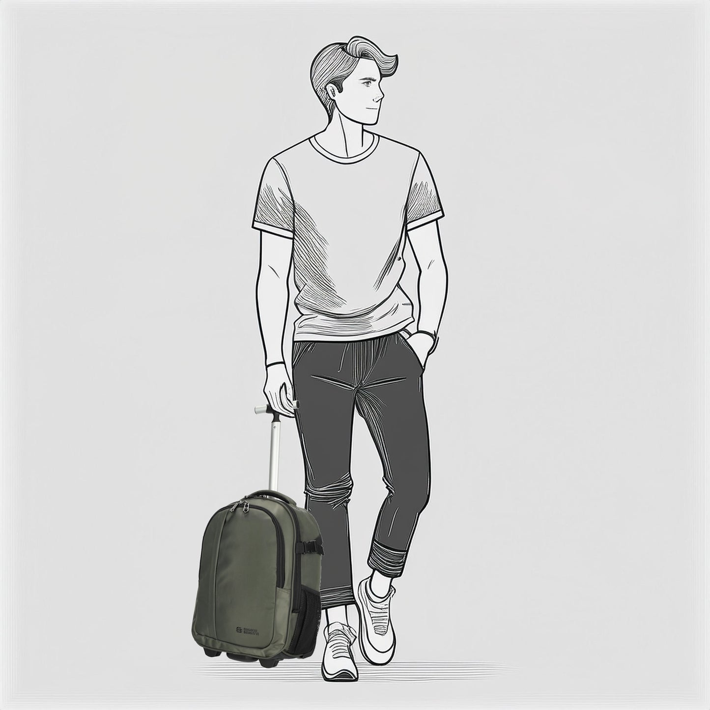 Enrico Benetti - Innsbruck Rugzak/Handbagage (Olijf Groen) | 48x30x20cm