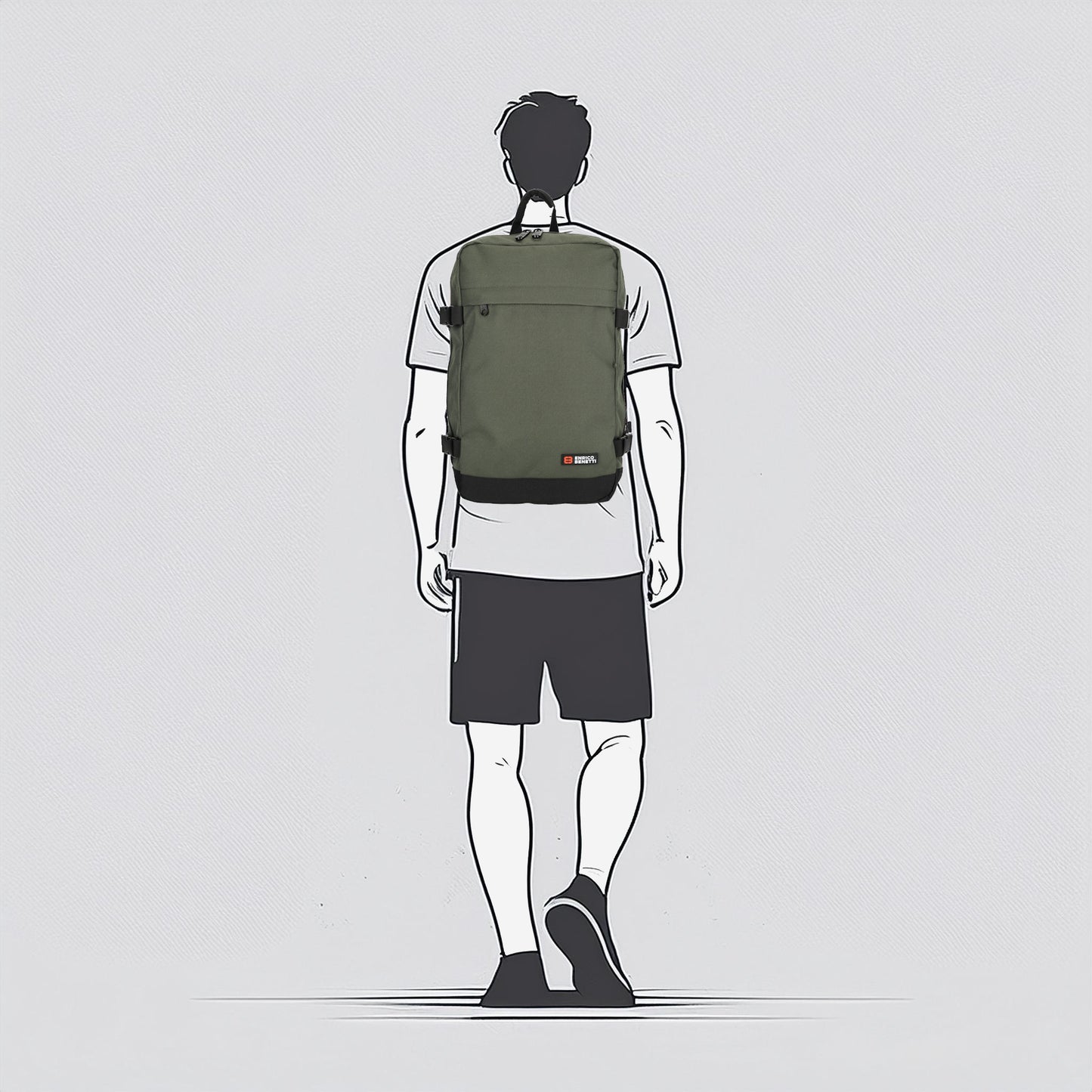 Enrico Benetti - Amsterdam Underseater Rugzak (Olijf Groen) | 40x25x20cm (13 inch)