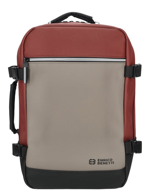 Enrico Benetti - Bergen Underseater Rugzak (Taupe-Burgundy) | 40x25x20cm (15 inch)