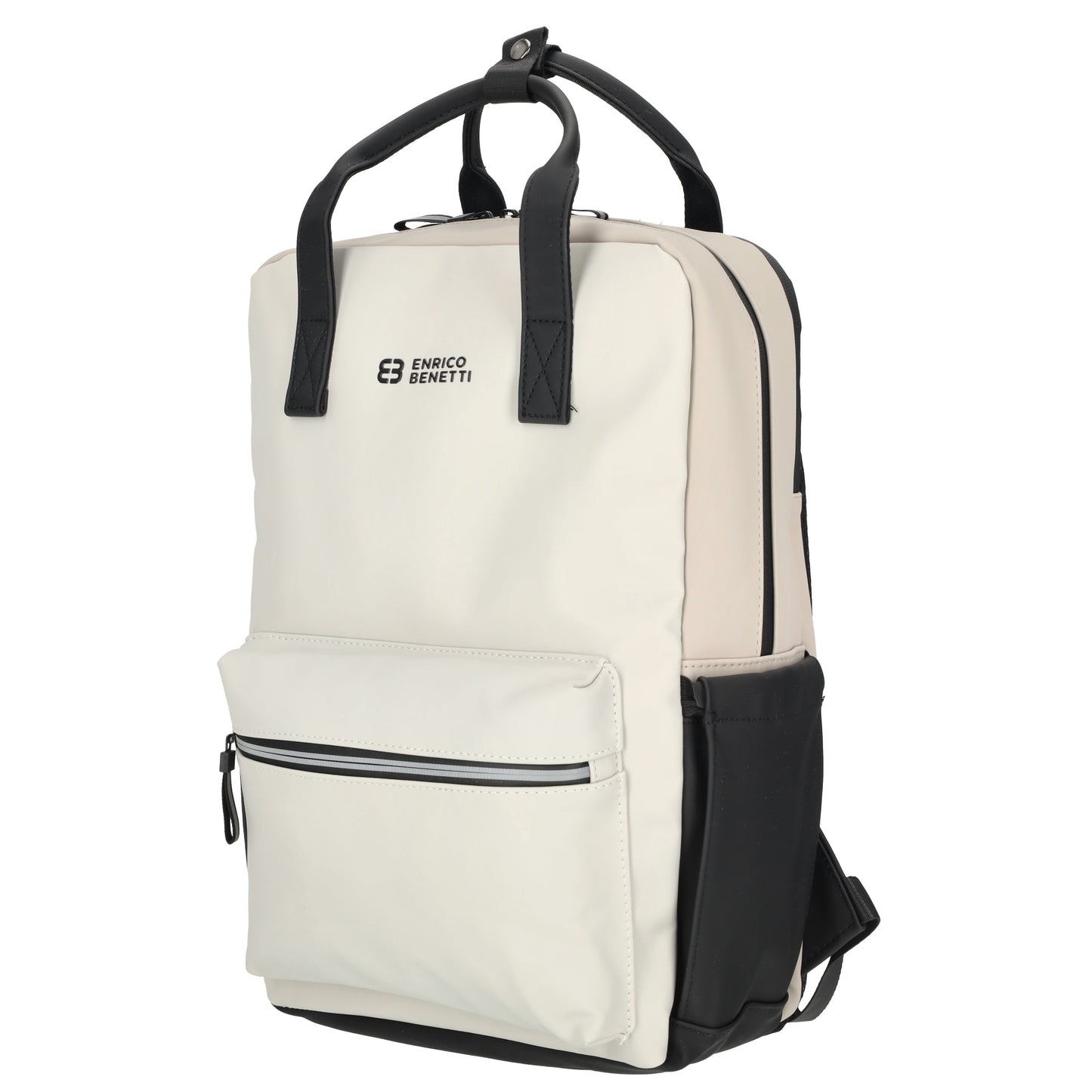 Enrico Benetti - Bergen Rugzak Zwart-Beige (17 Inch)