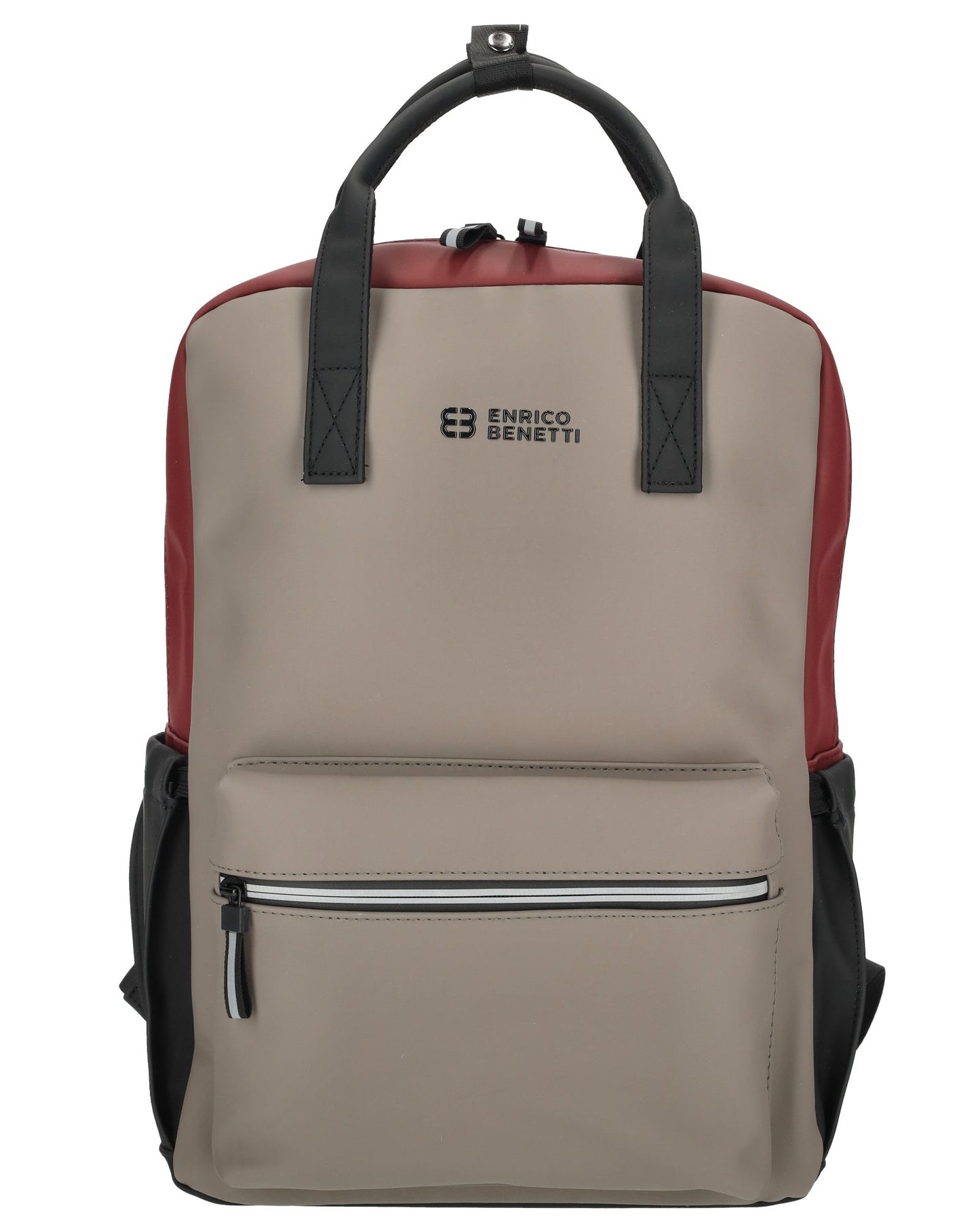 Enrico Benetti - Bergen Rugzak Taupe-Burgundy (17 Inch)