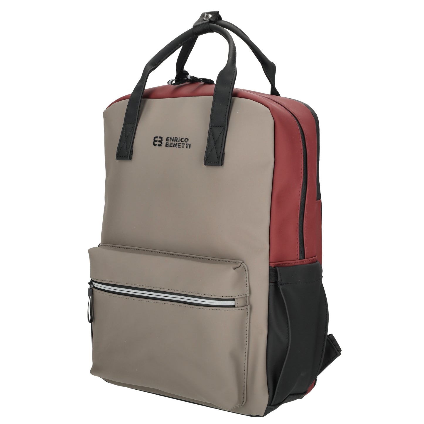 Enrico Benetti - Bergen Rugzak Taupe-Burgundy (17 Inch)