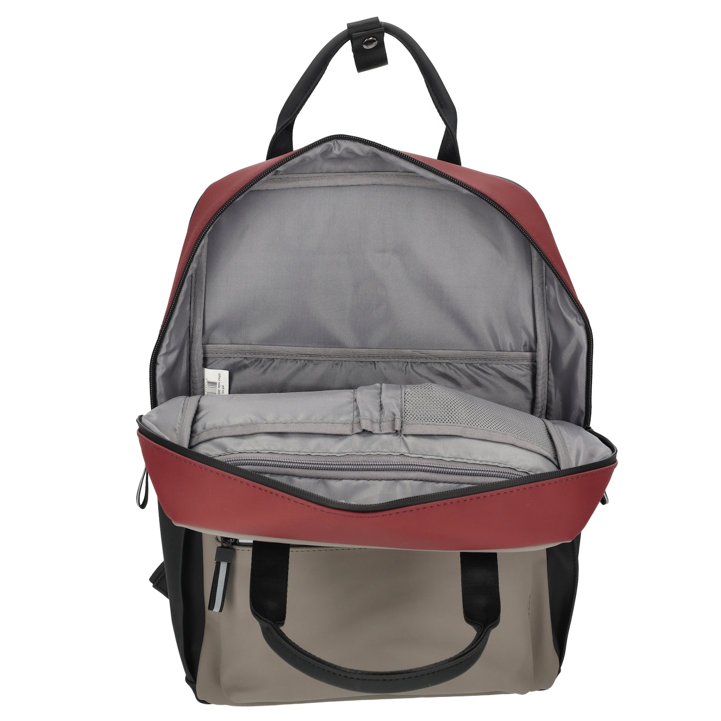 Enrico Benetti - Bergen Rugzak Taupe-Burgundy (17 Inch)