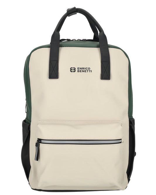 Enrico Benetti - Bergen Rugzak Beige-Groen (17 Inch)
