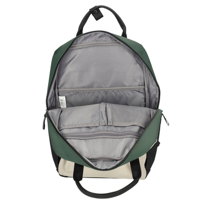Enrico Benetti - Bergen Rugzak Beige-Groen (17 Inch)