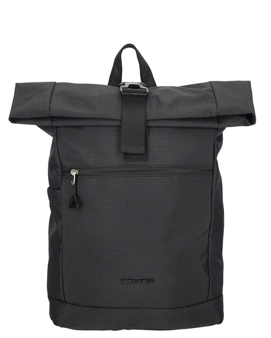 Enrico Benetti - Luzern Rolltop Rugzak Zwart (17 inch)