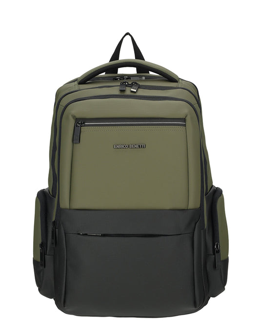 Enrico Benetti - Newport Rugzak Olijf Groen (17 Inch)