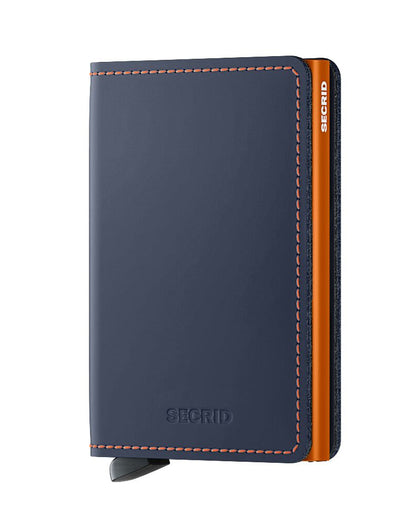 Secrid - Slimwallet Matte (Donker blauw & Oranje)