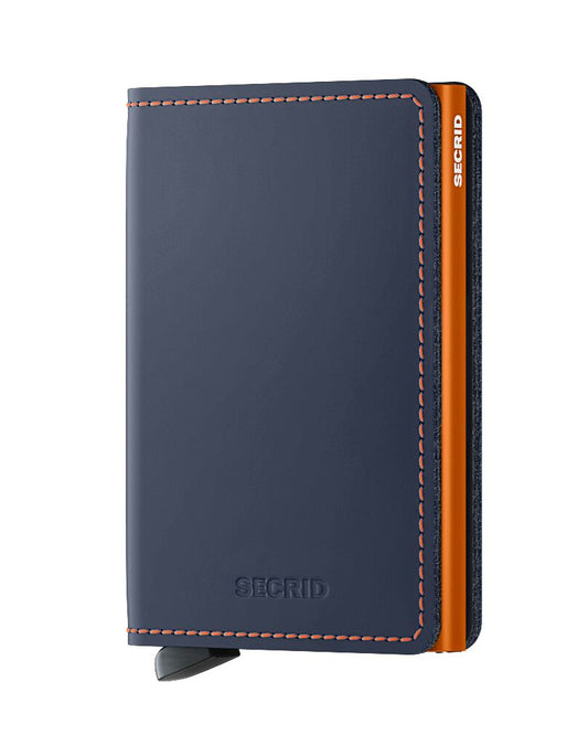 Secrid - Slimwallet Matte (Donker blauw & Oranje)