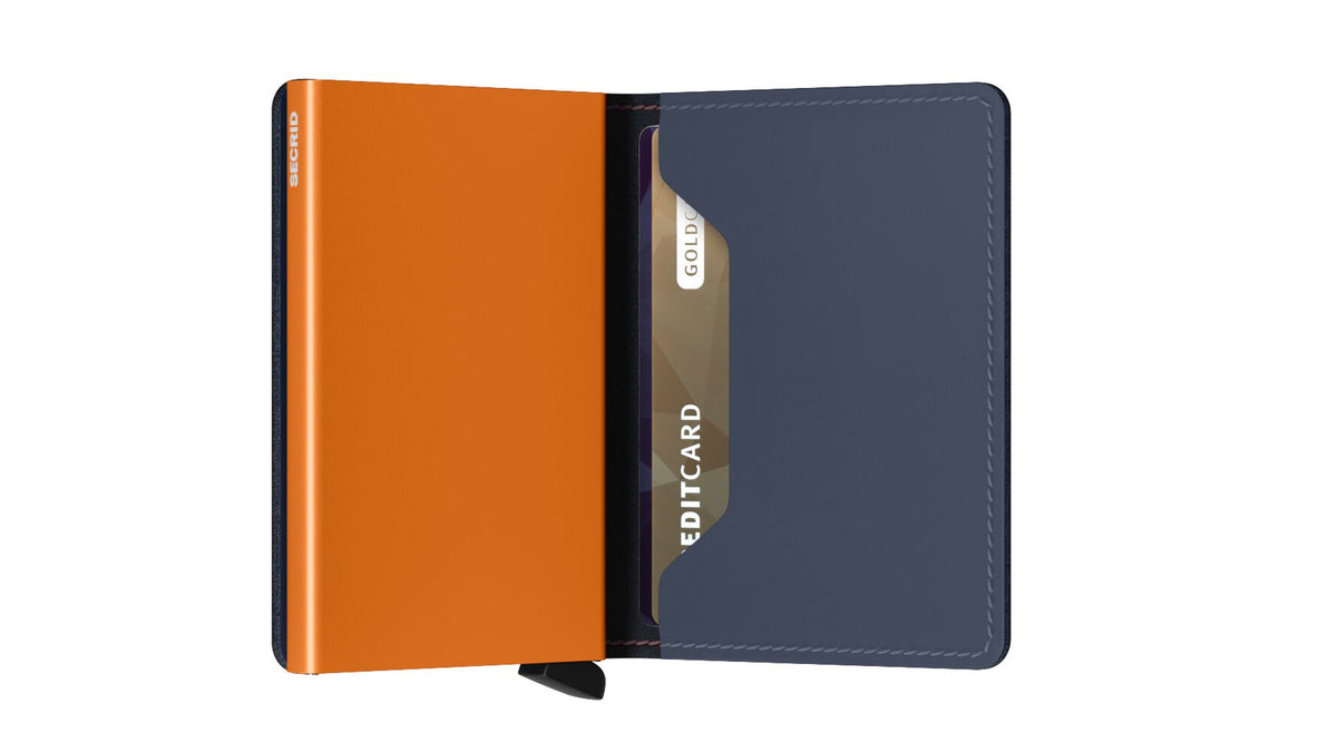 Secrid - Slimwallet Matte (Donker blauw & Oranje)
