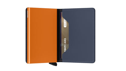 Secrid - Slimwallet Matte (Donker blauw & Oranje)